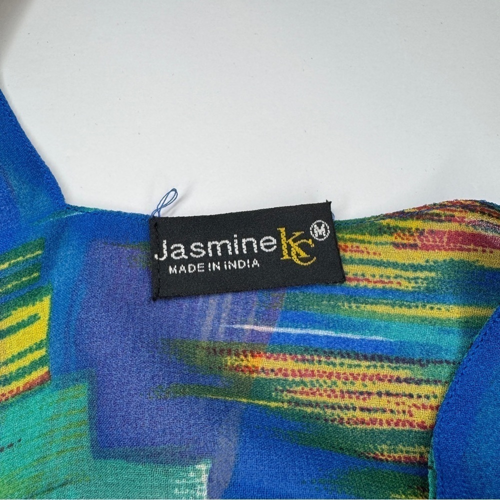 Jasmine KC Reversible Mesh Maxi Dress | Multicolor Abstract Print | Size M NWT - Picture 8 of 8